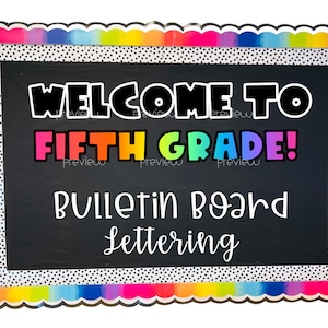 Welcome to Fifth Grade! Bulletin Board | Rainbow Classroom Décor | Digital Printable Sign, Banner, Bulletin Board Letters