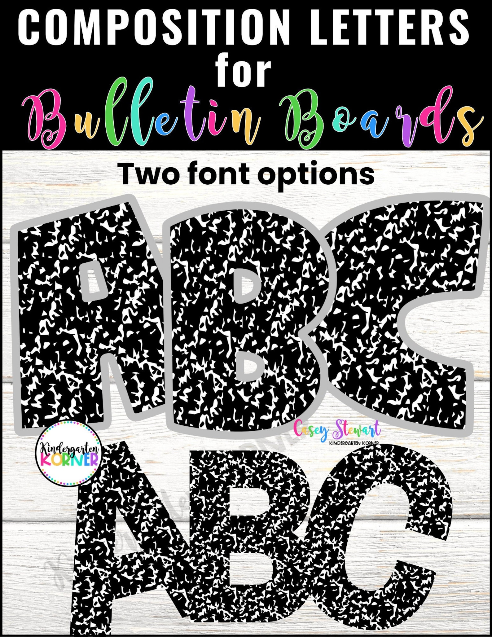 Composition Notebook Themed Large Bulletin Board Letters | Printable ...