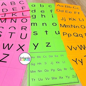 Cartes éclair lettre | Cartes éclair de lettres majuscules et minuscules | Préscolaire, maternelle, 1re | Reconnaissance des lettres, construction de mots