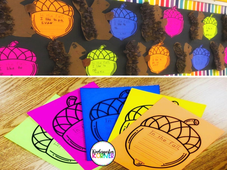 Fall Bulletin Board We're Nuts About Fall Squirrel and Acorn Writing