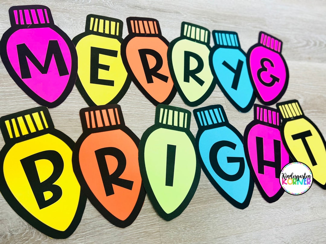Christmas Lights Holiday Lights Bulletin Board Letters Custom Banners, Signs, Bulletin Boards