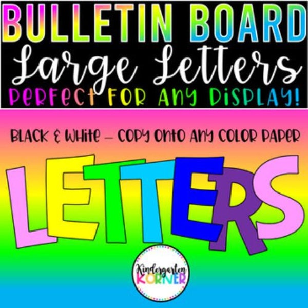 Bulletin Board Letters - Large Uppercase Letters and Lowercase Letters