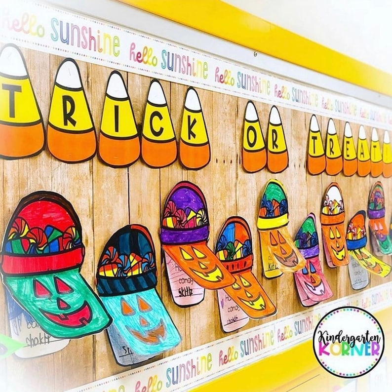 Halloween Bulletin Board Kit Writing Activity, Flip Craft, and Trick or