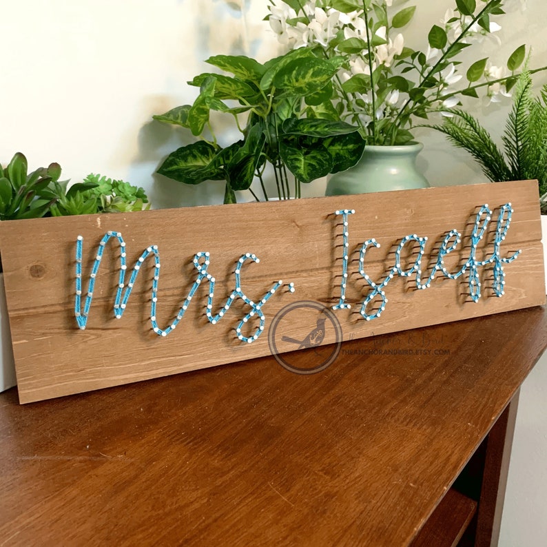 Teacher Name String Art Sign | String Art Classroom Decor, Personalized ...