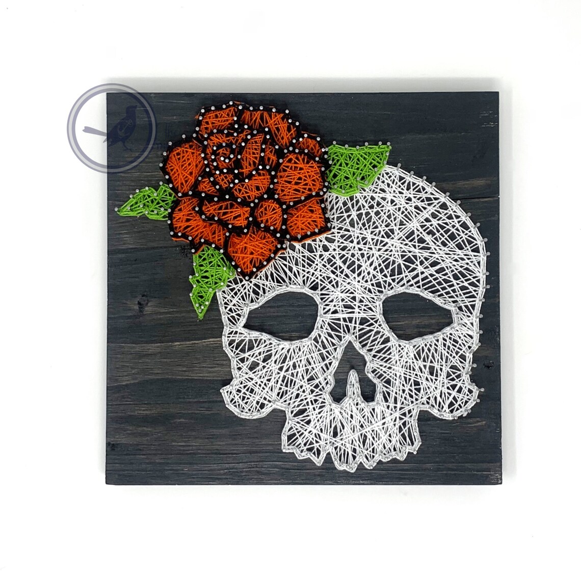Skull String Design Floral Skull String Art Wall Decor | Skull Halloween Decor, Skull With ...