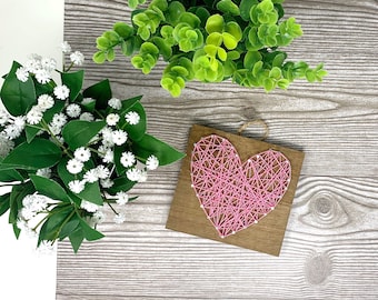 Heart String Art | wooden anniversary gift, i love you gift, small anniversary gift, rustic inspired home decor