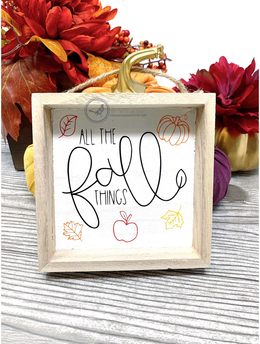 All the Fall Things Wood Wall Sign | Colorful Fall Decor, Reverse ...