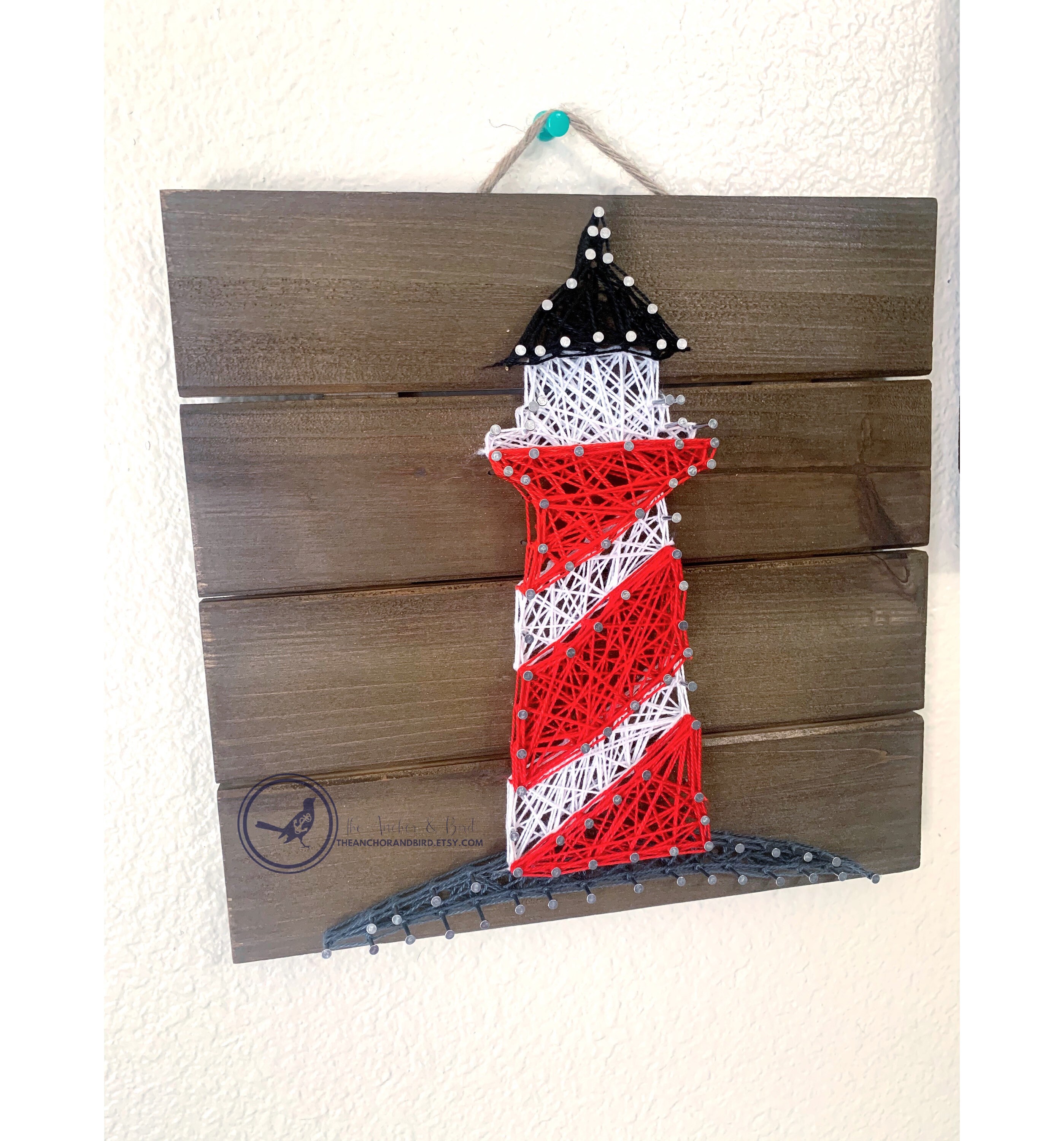 Lighthouse String Art | Nautical Theme Home Decor, Beach House Wall Art ...