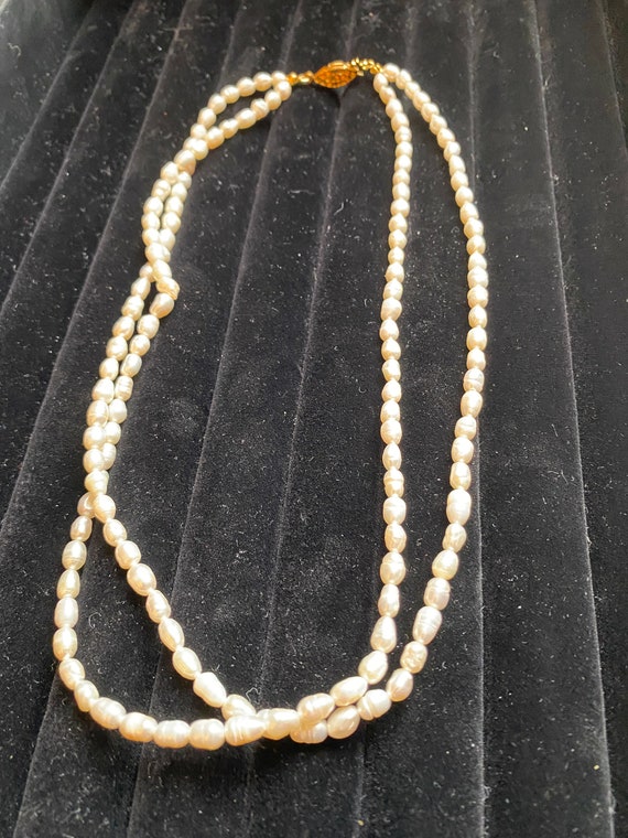 Unique Double-Strand Freshwater Pearl Necklace - image 1