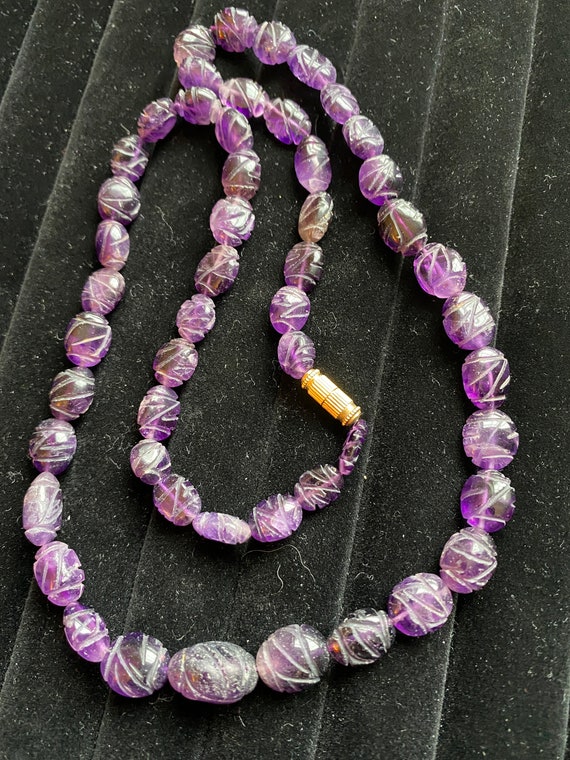 Carved Amethyst Necklace