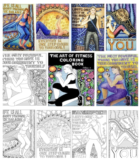 Adult Coloring Page Printable Instant Download Fitness Art - Etsy Ireland