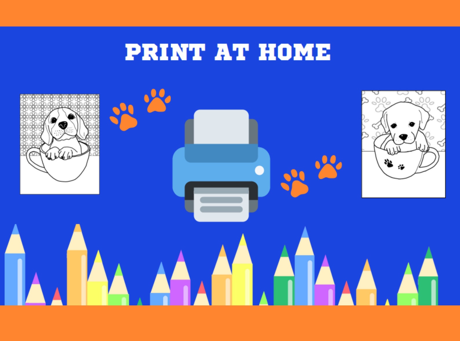 Teacup Puppy Coloring Pages, Instant Download, Print From Home, Kids