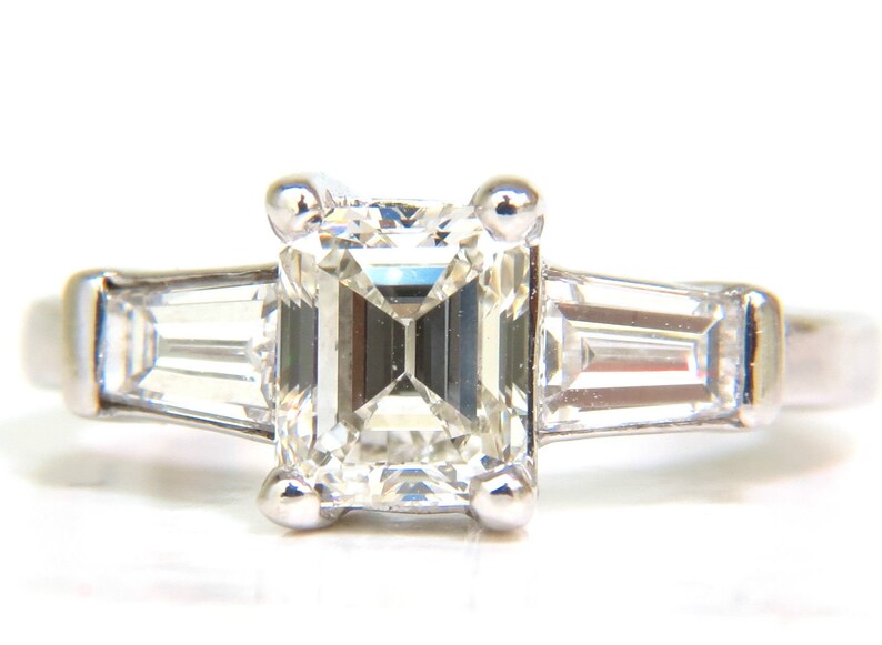 GIA 1.56CT Brilliant Emerald Cut Diamond Ring J/Vvs2 Solitaire image 1