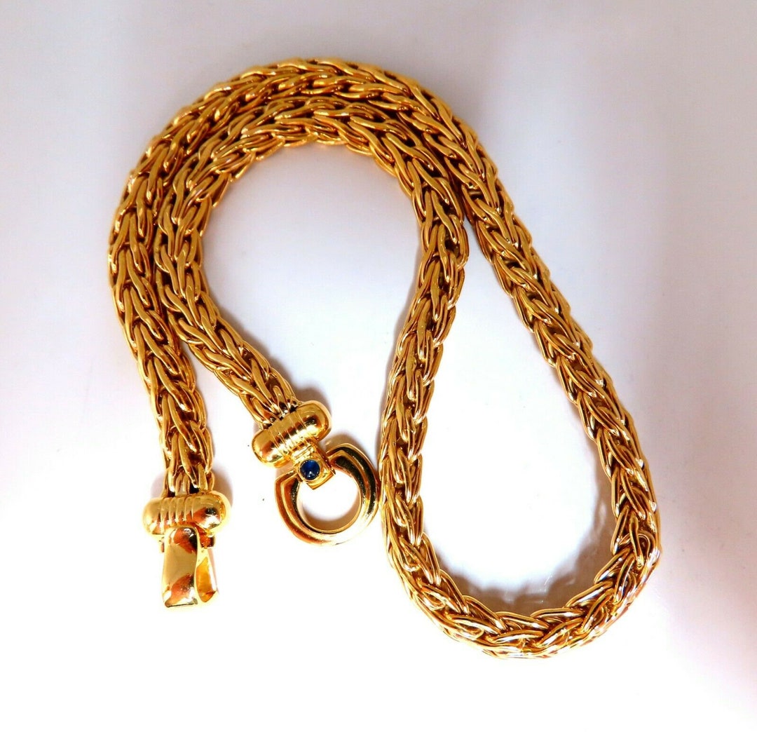 Italy Elongated Franco Linked Chain Toggle Necklace 14 Karat Etsy