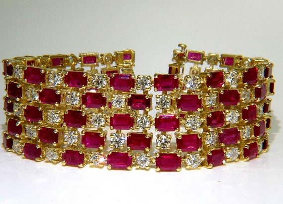 Gia Certified Natural Ruby Diamond Cuff Bracelet … - image 10