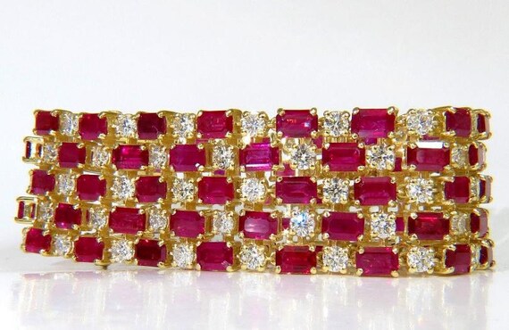 Gia Certified Natural Ruby Diamond Cuff Bracelet … - image 4