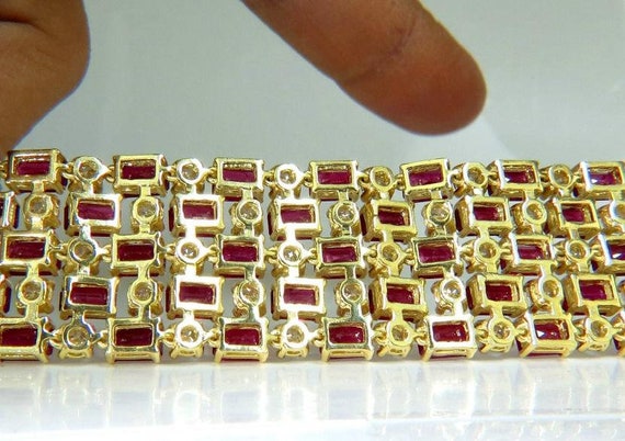 Gia Certified Natural Ruby Diamond Cuff Bracelet … - image 8