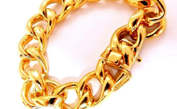 Modified Cuban Link Bracelet 14kt 63 Grams Ref 12… - image 5