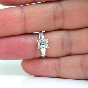 GIA 1.56CT Brilliant Emerald Cut Diamond Ring J/Vvs2 Solitaire image 2