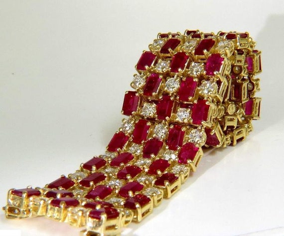 Gia Certified Natural Ruby Diamond Cuff Bracelet … - image 9