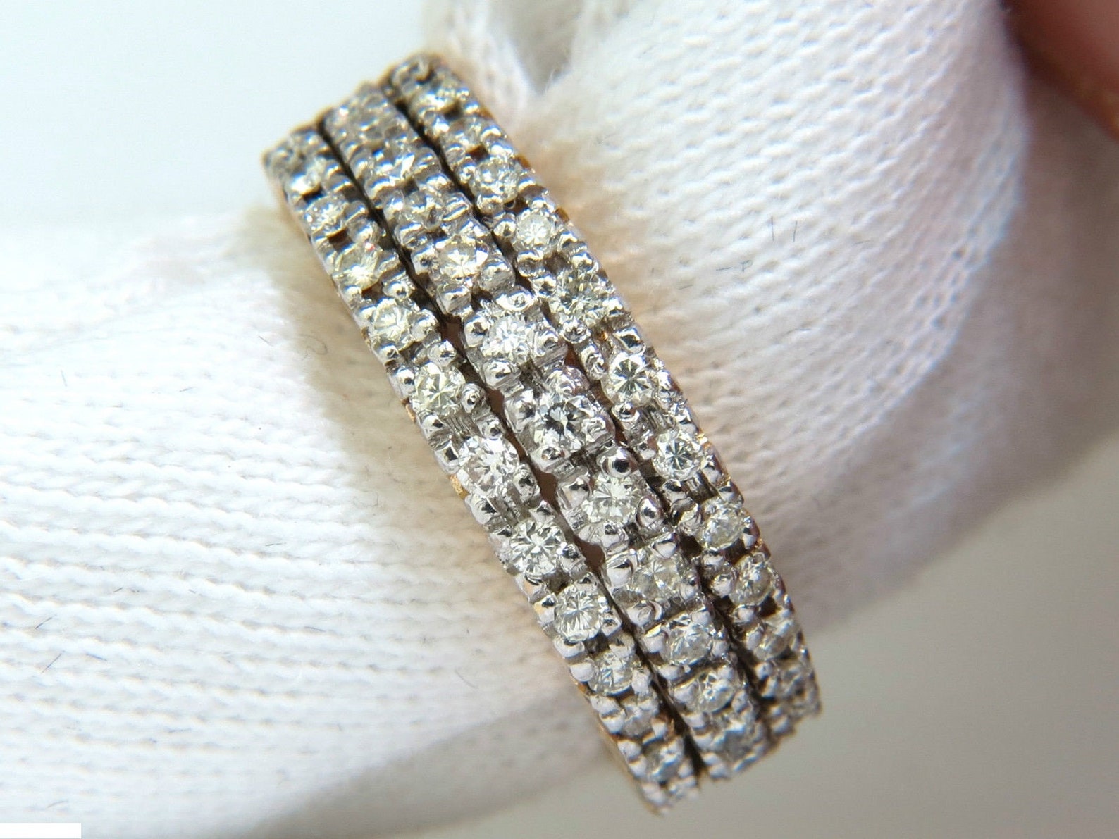1.23CT Diamonds Band Ring H/VS Classic 3 Rows 14kt - Etsy