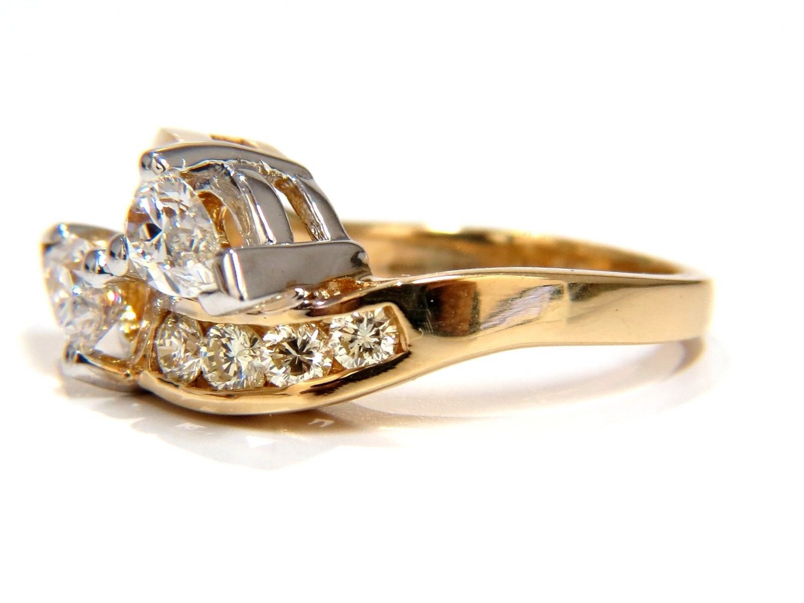 1.70CT Naturald Diamond Marquise Crossover Channel Rounds Ring 14KT - Etsy