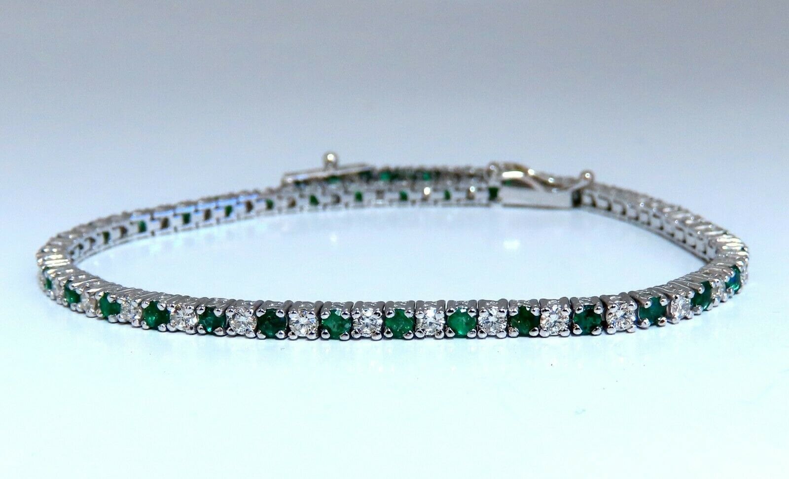 1.90ct Natural Emerald Diamond Alternated Tennis Bracelet 14kt Etsy UK