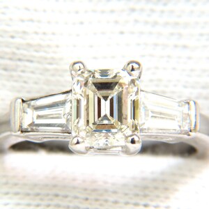 GIA 1.56CT Brilliant Emerald Cut Diamond Ring J/Vvs2 Solitaire image 3