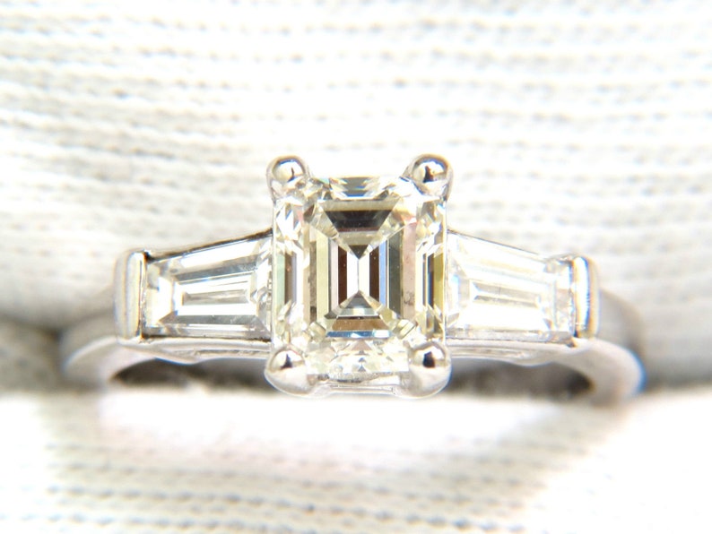 GIA 1.56CT Brilliant Emerald Cut Diamond Ring J/Vvs2 Solitaire image 3