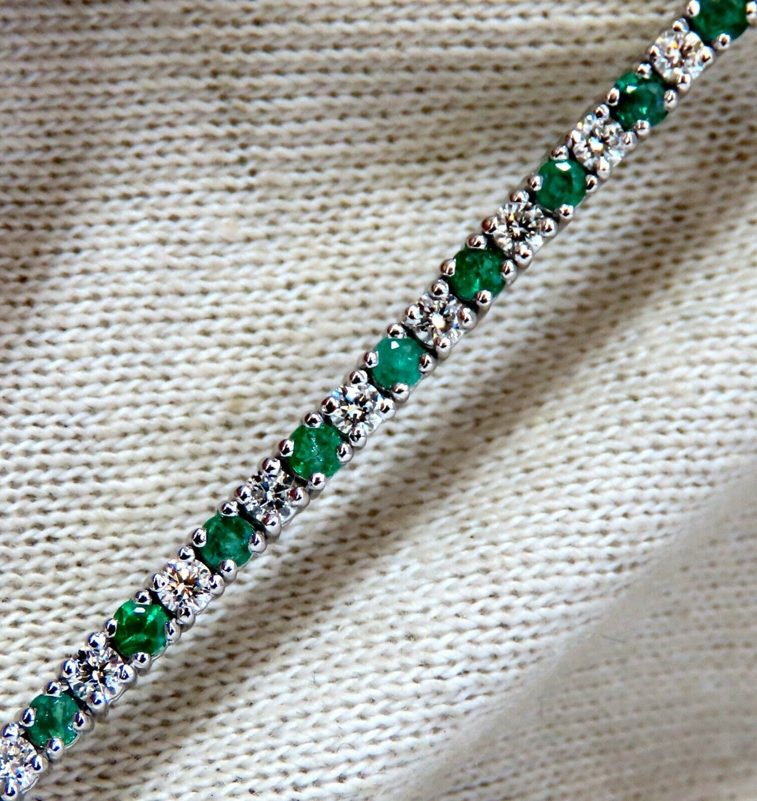 1.90ct Natural Emerald Diamond Alternated Tennis Bracelet 14kt Etsy UK