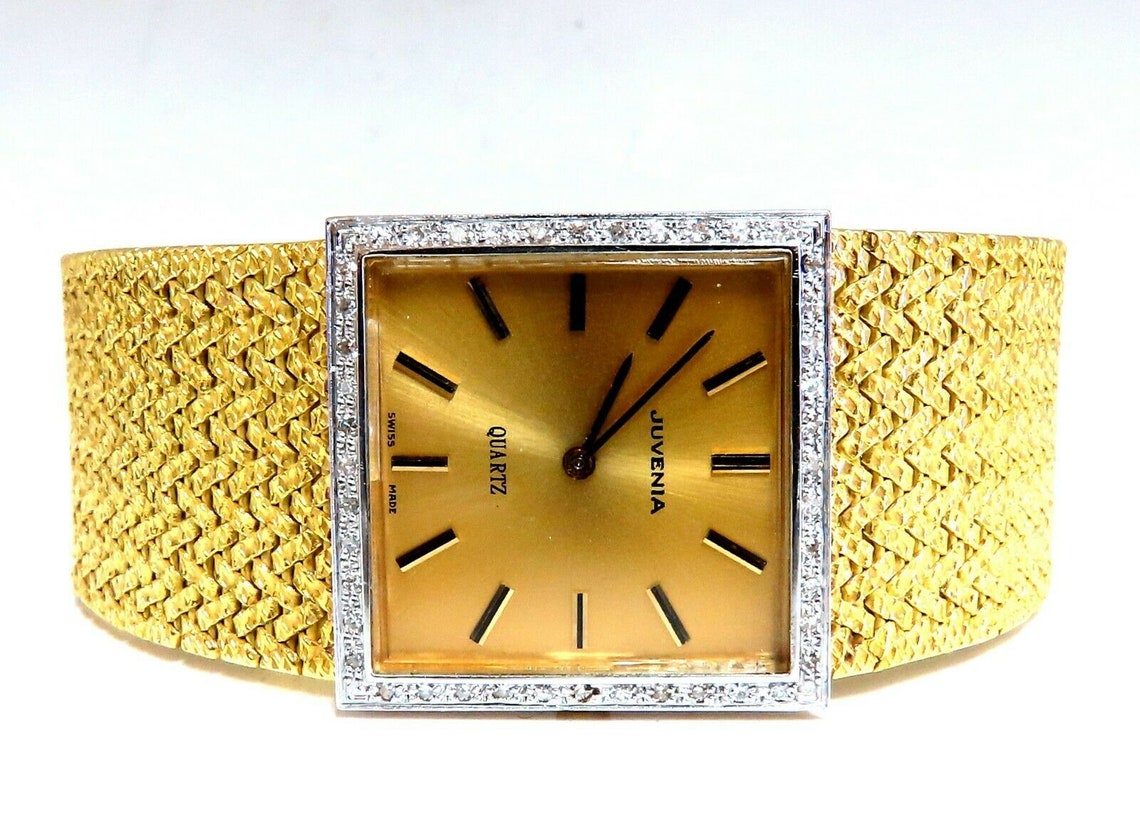 Juvenia 18kt Gold Diamonds Vintage Watch Etsy