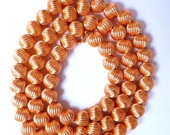 Barley Twist Beads Necklace 14kt 52 Grams 23inch