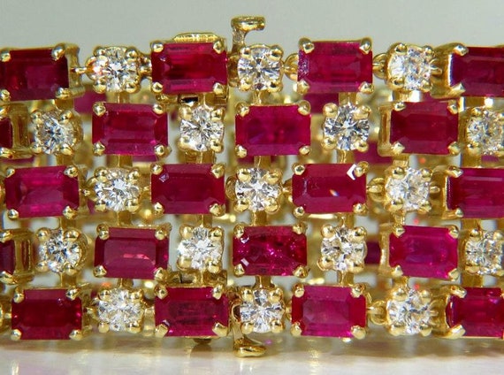 Gia Certified Natural Ruby Diamond Cuff Bracelet … - image 7