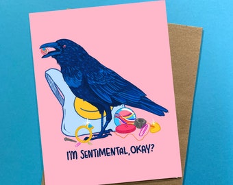 I'm Sentimental Crow Card