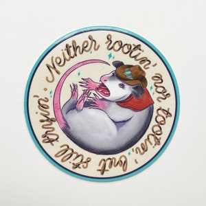 Autocollant d'opossum de cowboy