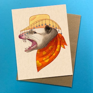 Carta de gambá cowboy