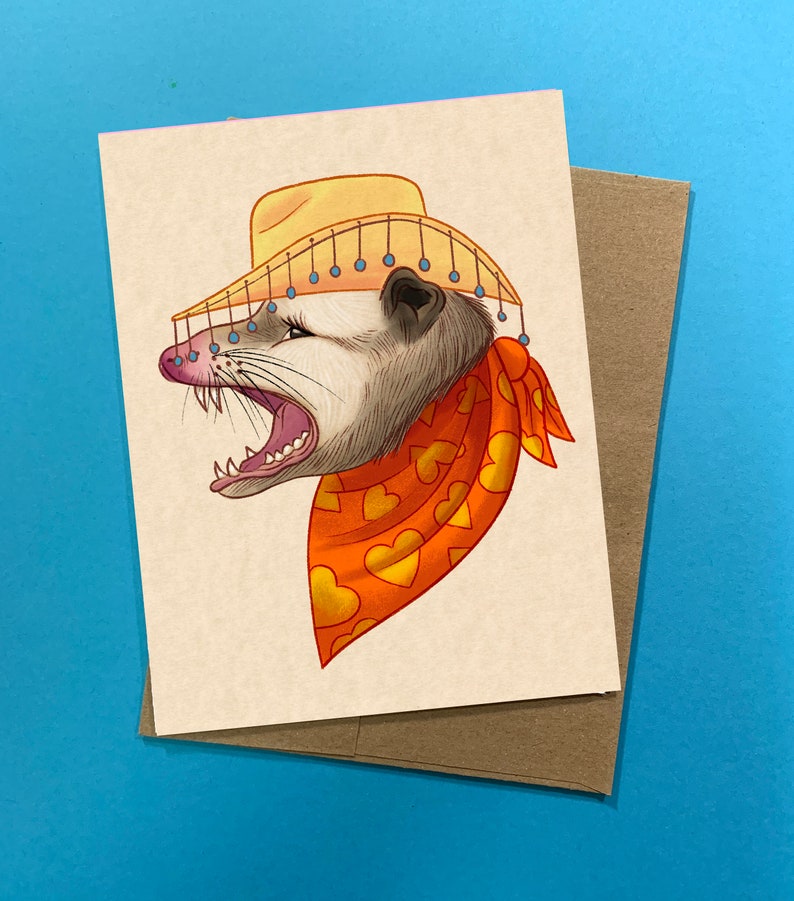 Cowboy Opossum Card image 1