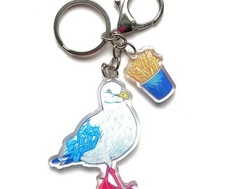 Seagull and Fries Keychain