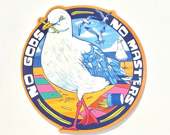 No Gods No Masters Seagull Sticker