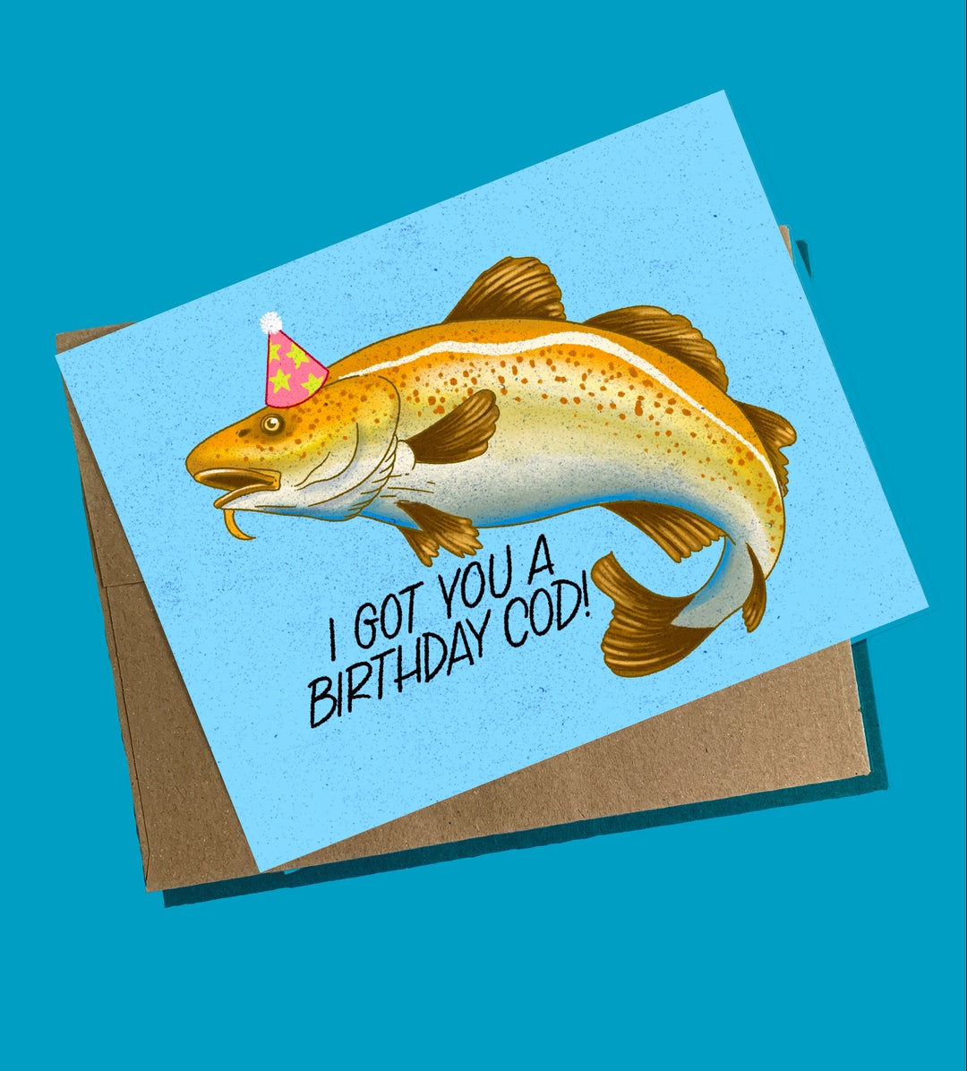 Birthday Cod Card - Etsy