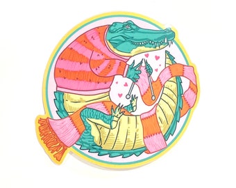 Alligator Knitting Sticker
