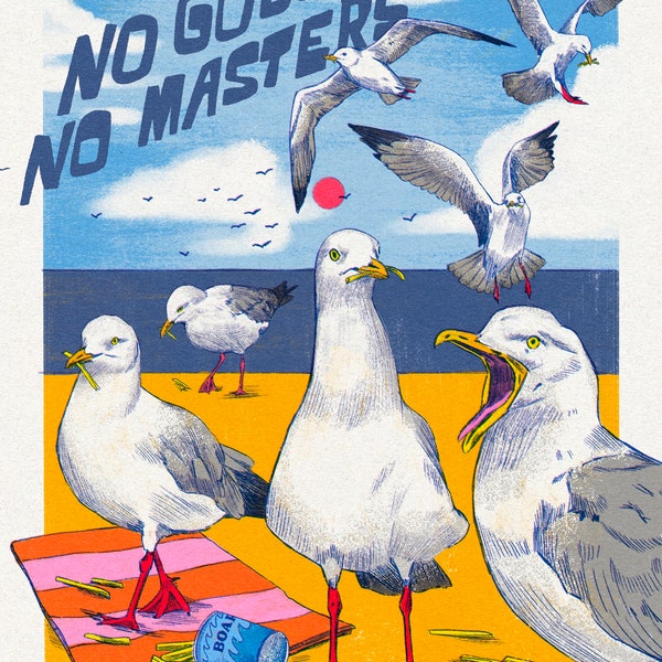 No Gods No Masters Seagull Print