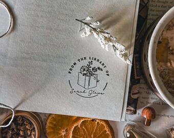 BRAND NEW - From the Library of Book Embosser Stamp Custom Personalized From the Library of Book Belongs to Ex Libris Book Lover Gift 1 5/8"