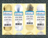 2 quot or 1.75 quot Self Adhesive Glossy Silver Seal Labels for Certificates, Notary Embossing Seals - 100 Count