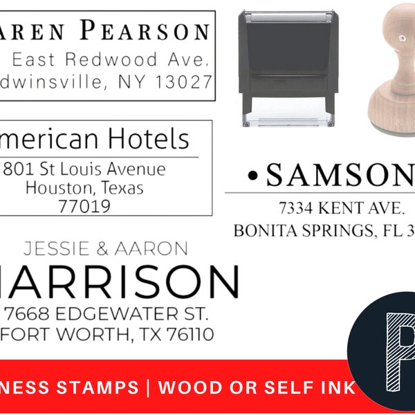 Business Address Stamp 11+ Designs to Choose!! Address Stamp - Self-Inking Return Address Mail 3 Lines Custom Address Stamper