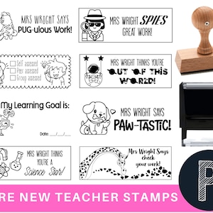 Classroom Stamps, Gift For Teacher, Personalized Teacher Stamp, Fun Grading Stampers, Teacher Stamp, School Stamps, Multiple Designs
