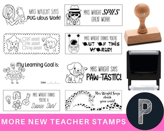 The Name Stamp Teacher's Seal Gifts for Teachers Kid Stamps Stampers Kids  Multi-sides Homework Portable Six Primary School Student 