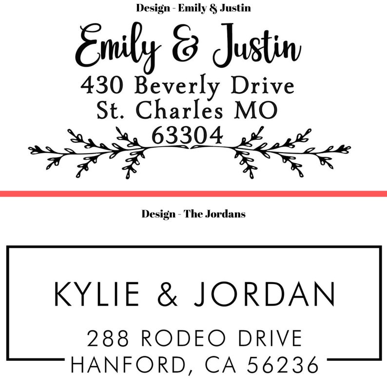 20 Designs to Choose Address Stamp Self-Inking Return Address Mail 3 Lines Custom Address Stamper Wedding Invitation Stamp image 6