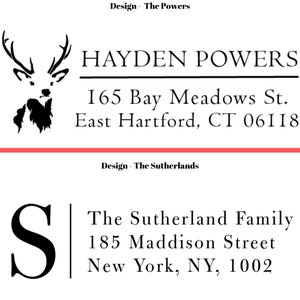 20 Designs to Choose Address Stamp Self-Inking Return Address Mail 3 Lines Custom Address Stamper Wedding Invitation Stamp image 5