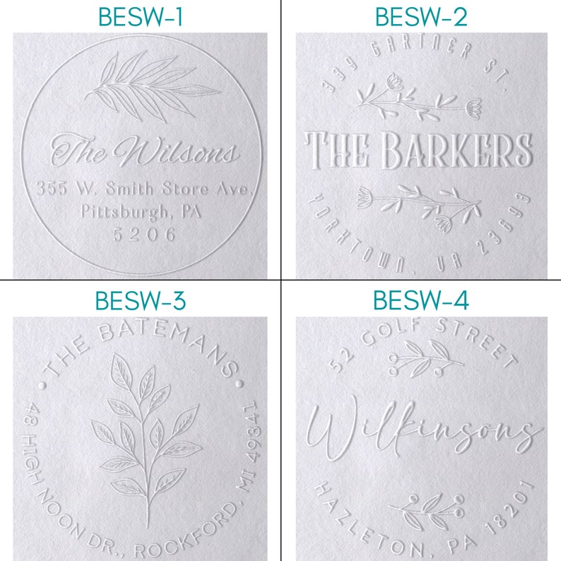 20 Designs Return Address Embosser Seal Stamp Personalized Etsy